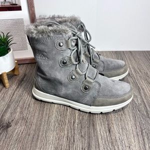 Sorel | Explorer Joan Quarry Grey Waterproof Suede Boots Size 9